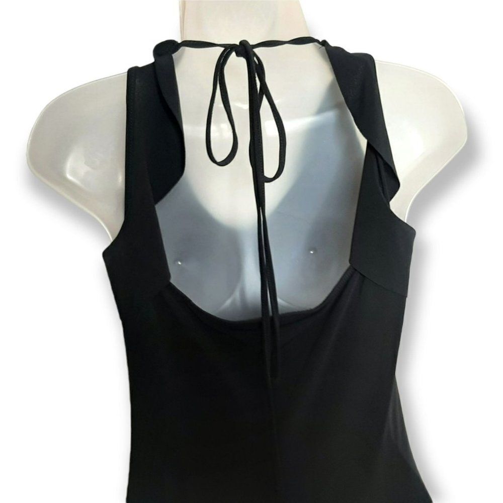 Necessary Objects Y2k Black Ruffle Slip Dress Sz S - image 4